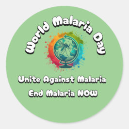 Adesivo Dia Mundial da Malária - Unir Contra a Malária