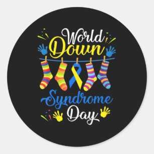 Adesivo Dia Mundial da Síndrome de Baixo Meias de Sensibil