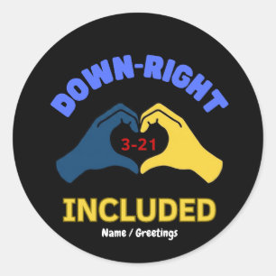Adesivo Dia Mundial da Síndrome de Down Incluído à Direita