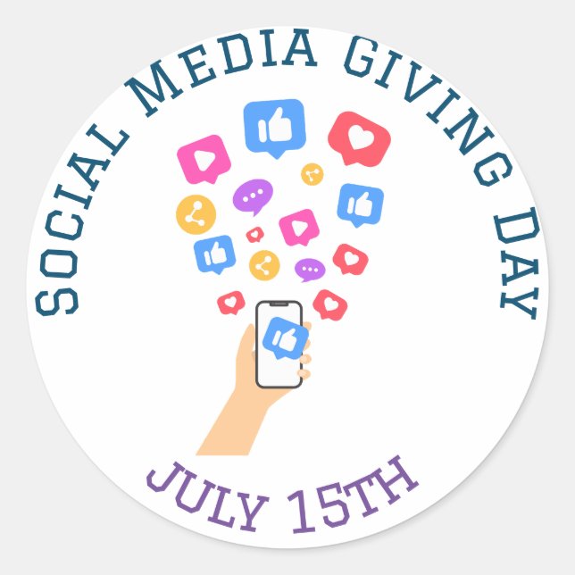 Adesivo Dia Mundial das Mídias Sociais (Frente)