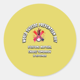 Adesivo Dia Mundial de Prevenção do Suicídio. Todo Mundo I