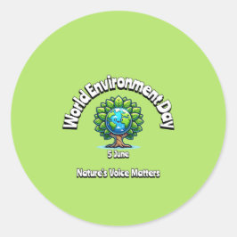 Adesivo Dia Mundial do Ambiente. 5 de junho