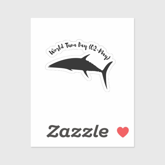 Adesivo Dia Mundial do Atum 2 de maio branco preto (Folha)