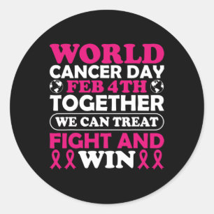 Adesivo Dia Mundial do Cancer 4º Fev Juntos Podemos Tratar