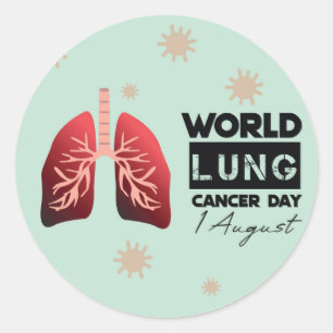 Adesivo Dia Mundial do Cancer Pulmonar 1 de agosto
