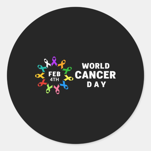 Adesivo Dia Mundial do Cancer - Sensibilização do Cancer (Frente)