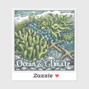 Adesivo Dia Mundial dos Oceanos - Recifes de Coral e Clima