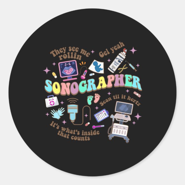 Adesivo Dia Nacional da Enfermeira Ultrasom Tech Sonograph (Frente)