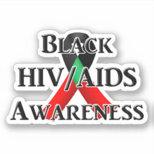 Adesivo Dia Nacional de Conscientização sobre HIV/AIDS Neg