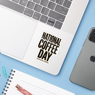 Adesivo Dia Nacional do Café Apoiado por Caffeine Vinyl