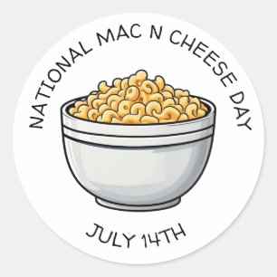 Adesivo Dia Nacional do Queijo Mac n é 14 de julho