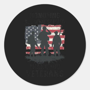 Adesivo Dia Patriótico dos Veteranos Honrando Todos Que Se