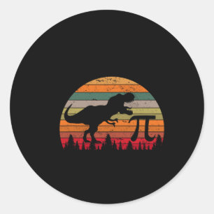 Adesivo Dia Retro do Pi 3.14 Dinossauro Pi Day Divertido M