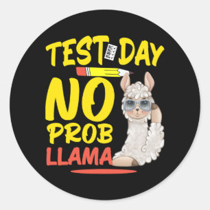 Adesivo Dia sem Prob-llama Llama Professor &amp; Teste de 