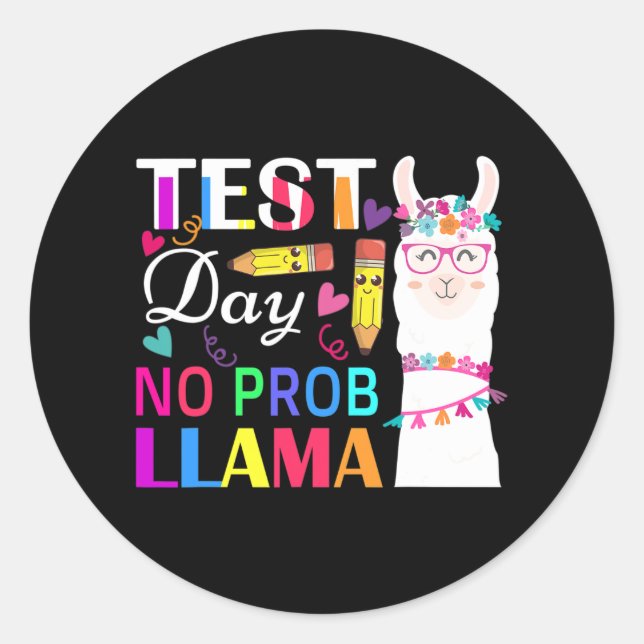 Adesivo Dia Sem Probe Llama Engraçado Professor Testando 2 (Frente)