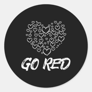 Adesivo Dia Vermelho Ir Doença Coração Vermelha Presentes