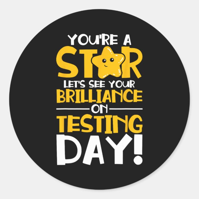 Adesivo Dia você é um professor de estrelas testando (Frente)