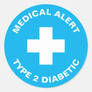 Adesivo Diabetes Alerta Médico Tipo 2 Azul Diabético