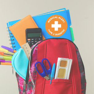 Adesivo Diabetes Alerta Médico Tipo 2 Laranja Diabético