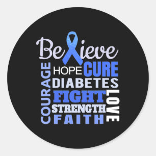 Adesivo Diabetes Consciência Azul Fita Diabetes Palavra