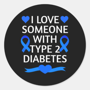 Adesivo Diabetes Consciência Mês Eu Amo Alguém Com Tipo