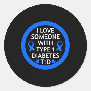 Adesivo Diabetes Consciência Mês Eu Amo Alguém Com Tipo