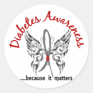 Adesivo Diabetes da borboleta 6,1 do tatuagem do Grunge