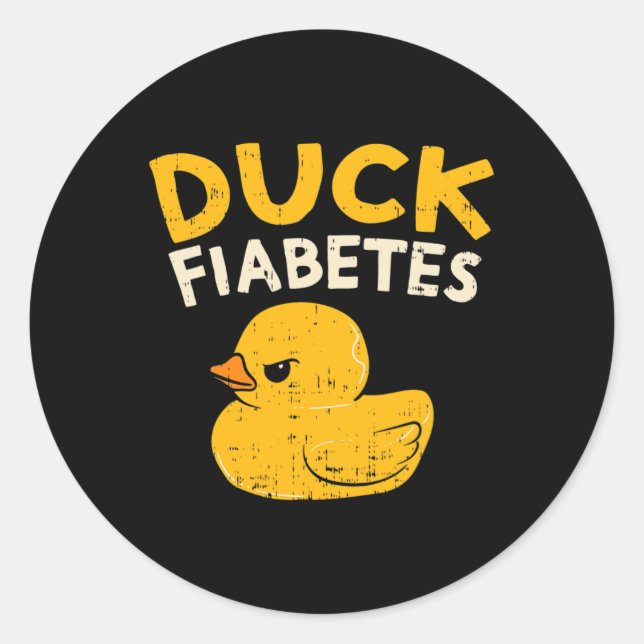 Adesivo Diabetes Divertidos Sensibilização Duck Fiabetes E (Frente)