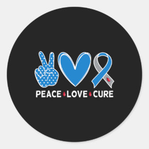 Adesivo Diabetes Guerreiro Consciência Azul Paz Amor Cura