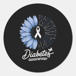 Adesivo Diabetes Sensibilização do Flor Azul Símbolo de Su
