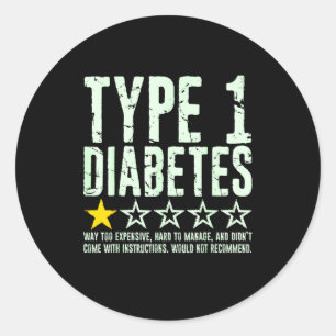Adesivo Diabetes Tipo 1 Classificação de Uma Estrela, Dia