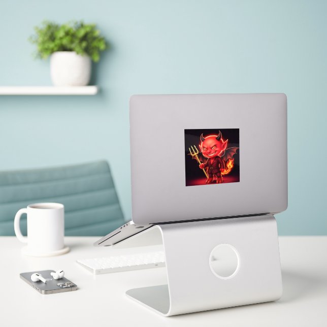 Adesivo Diabinho atrevido (Laptop na mesa)