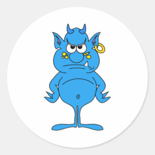 Adesivo diabo azul legal com atitude