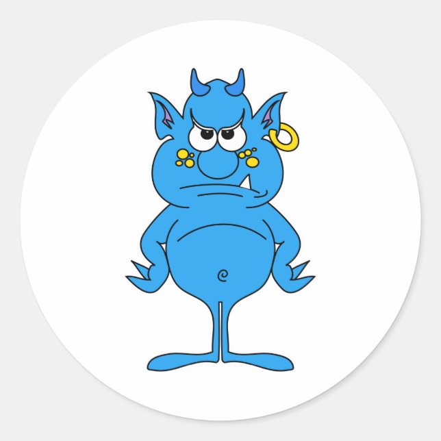 Adesivo diabo azul legal com atitude (Frente)
