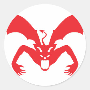 Adesivo Diabo branco e vermelho