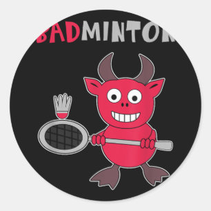Adesivo Diabo do Badminton Jogador de Badminton Peteca Esp