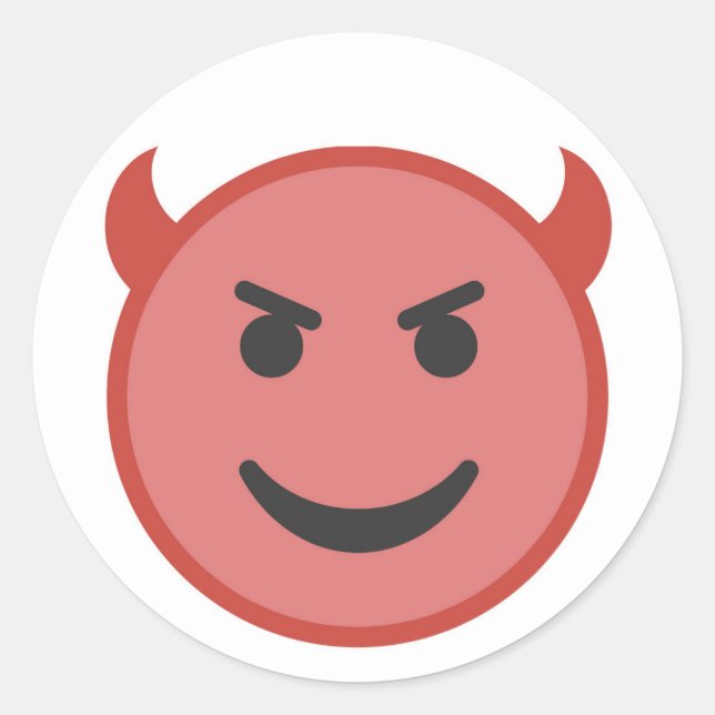 Adesivo Diabo Engraçado Emoji Red Sorri (Frente)