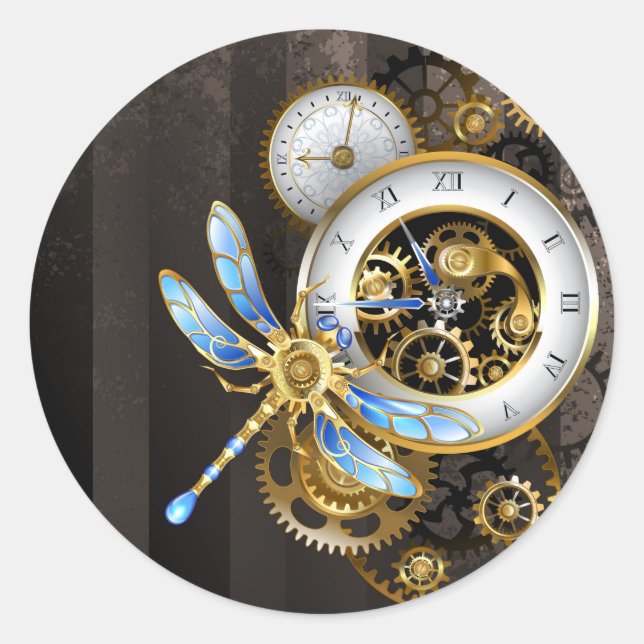 Adesivo Dials Steampunk com Libélula (Frente)