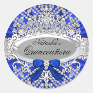 Adesivo Diamante Azul e Tiara Quinceañera Sticker