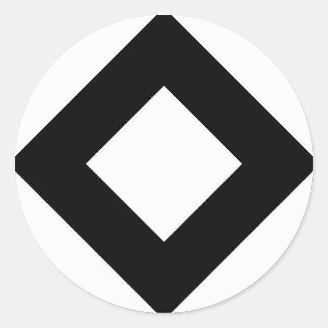 Adesivo Diamante Branco, Borda Negra Negrito (Frente)