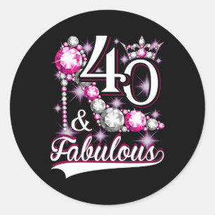 Adesivo Diamante de aniversário de 40 anos de 40 anos e f