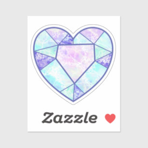Adesivo Diamante de Coração Azul e Rosa