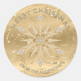 Adesivo Diamante de Floco de Neve Dourado de luxo