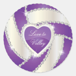 Adesivo Diamante Elegante de Voleibol Roxo