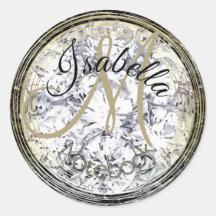 Diamante Monograma E Cristal Negro