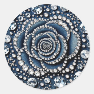 Adesivo Diamante Rosa e Jeans Glam Festa de Aniversário Sw