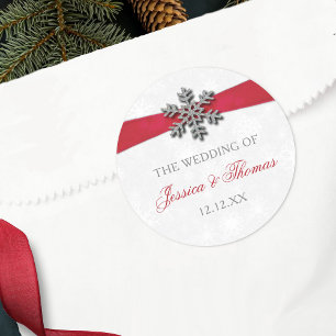 Adesivo Diamante Snowflake e Casamento no inverno Red Ribb