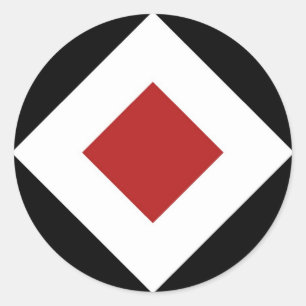 Adesivo Diamante Vermelho, Borda Branca Negra