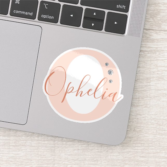 Adesivo Diamantes de Faux Elegante de Nome Personalizado M (Detalhe)