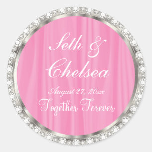 Adesivo Diamantes Rosa de Casamento e Diamantes Faux